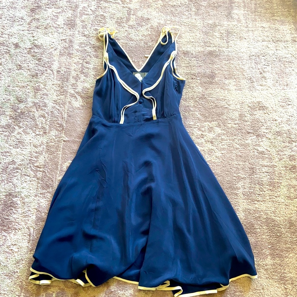 Anthropology spaghetti strap flare dress